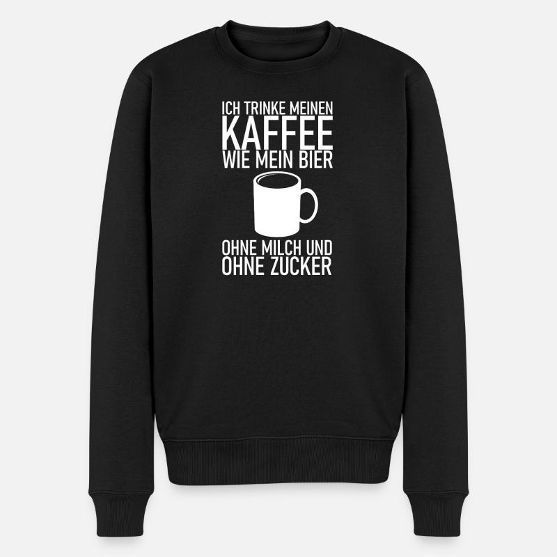 Café noir - Pull Premium bio Homme - noir