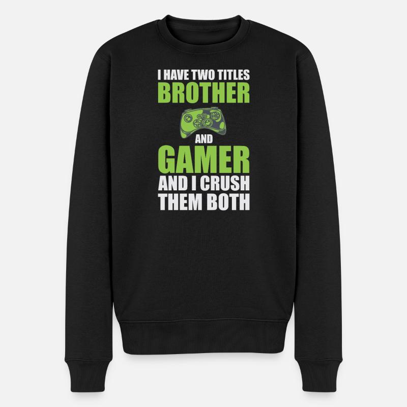 Brother Gamer Confidence T-Shirt - Männer Premium Bio Pullover - Schwarz