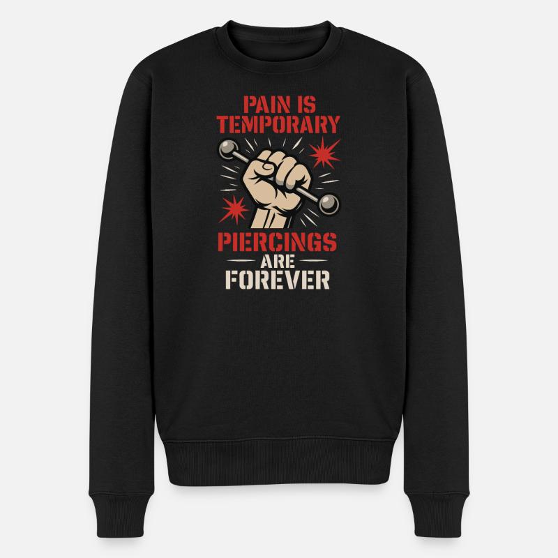 Piercing Addict Body Mod Enthusiast - Männer Premium Bio Pullover - Schwarz