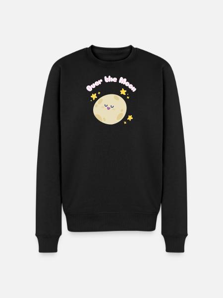 Over_the_Moon Phrases Slang Idiom funny cutedesign - Men's Premium Organic Jumper - black