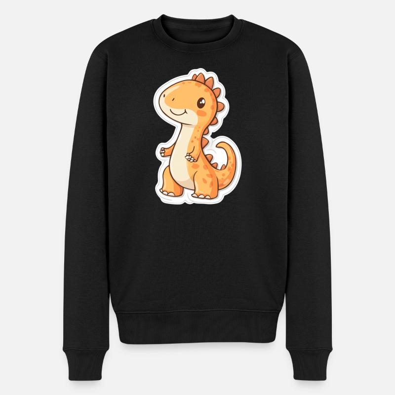 Dinosaurier - Männer Premium Bio Pullover - Schwarz