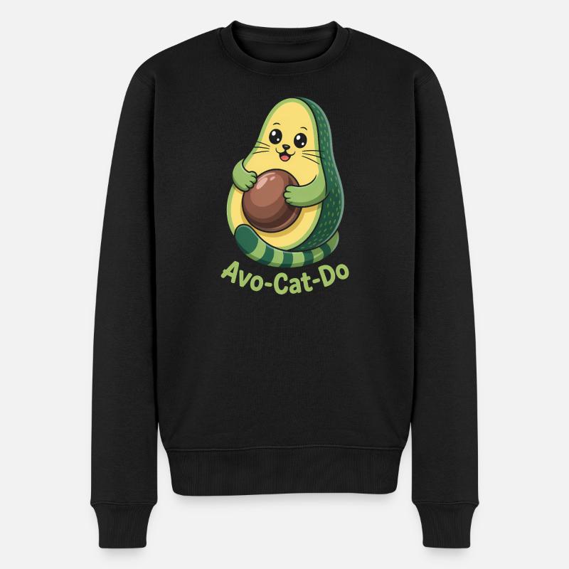 Avo-Cat-Do - T-shirt Avocat Chat Drôle - Pull Premium bio Homme - noir
