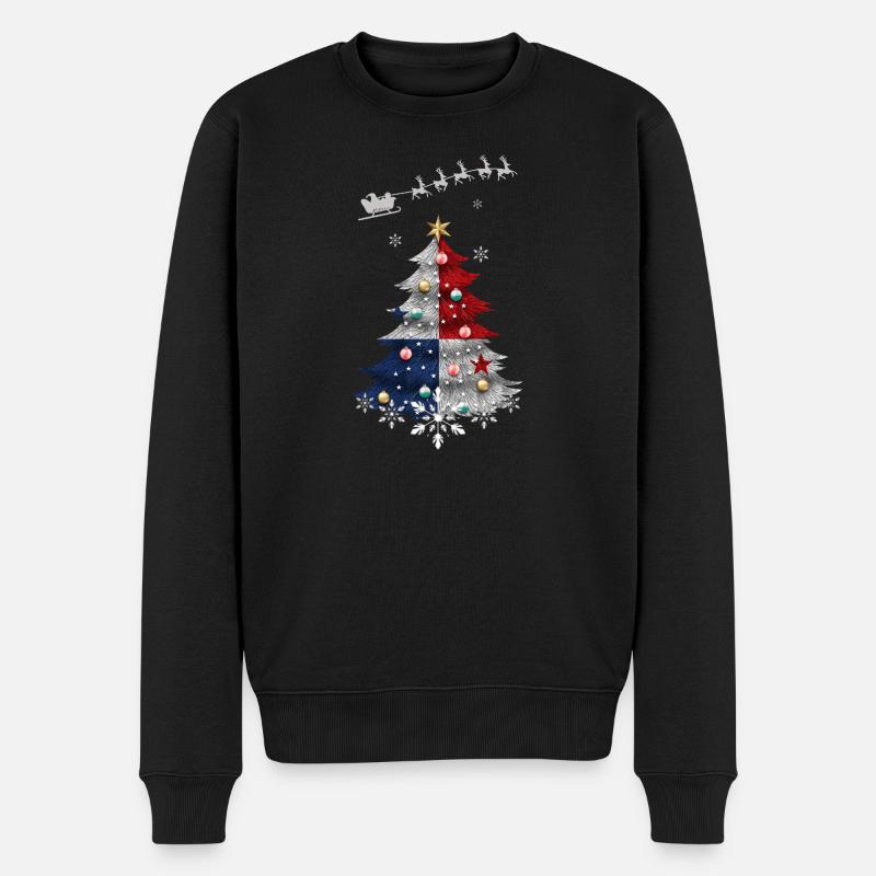 Weihnachtsbaum mit Panama-Flagge - Männer Premium Bio Pullover - Schwarz