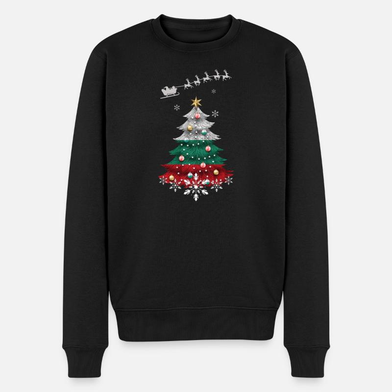 Weihnachtsbaum mit bulgarischer Flagge - Männer Premium Bio Pullover - Schwarz