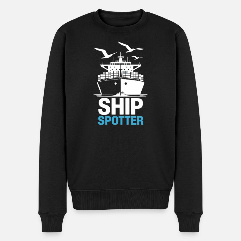 Spotter de navire Passion Maritime - Pull Premium bio Homme - noir
