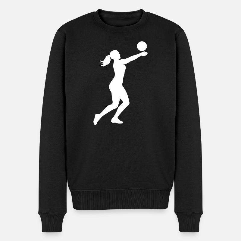 Silhouette de volley-ball - Pull Premium bio Homme - noir