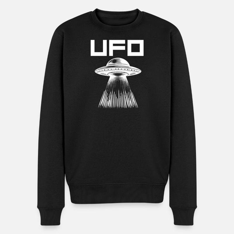 UFO-Lichtstrahl Muster - Männer Premium Bio Pullover - Schwarz