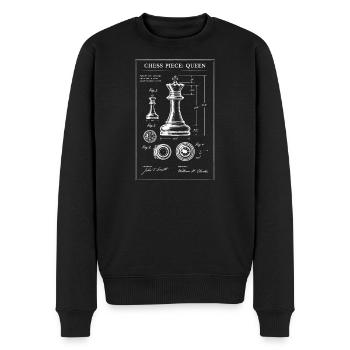 Queen Chess Blueprint - Men's Premium Organic Jumper - black - Front - Nico (187cm)