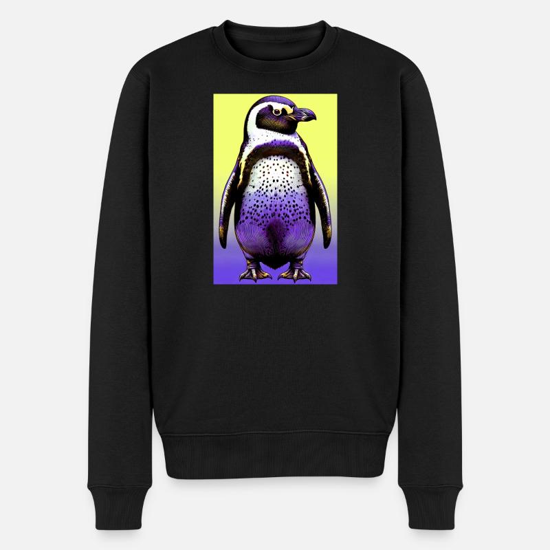 Pinguin - Männer Premium Bio Pullover - Schwarz
