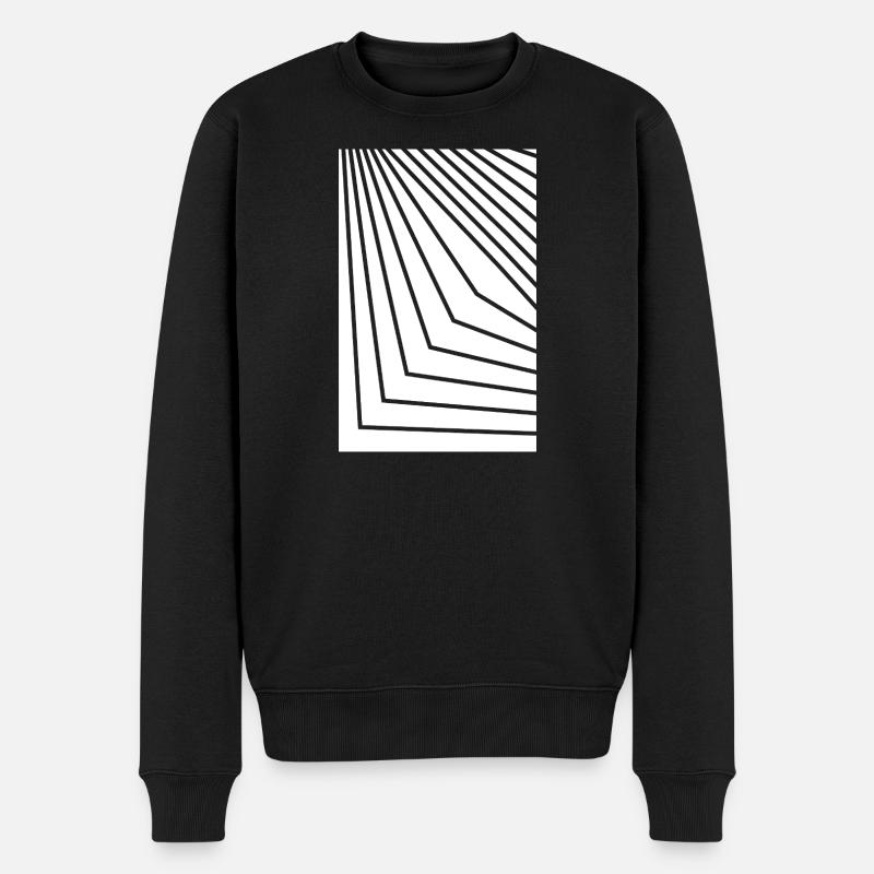 Angular Concentric Lines - Men's Premium Organic Jumper - black