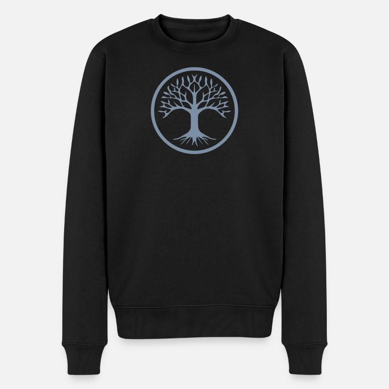 Baum des Lebens, keltisch nordisch spirituell Yoga - Männer Premium Bio Pullover - Schwarz