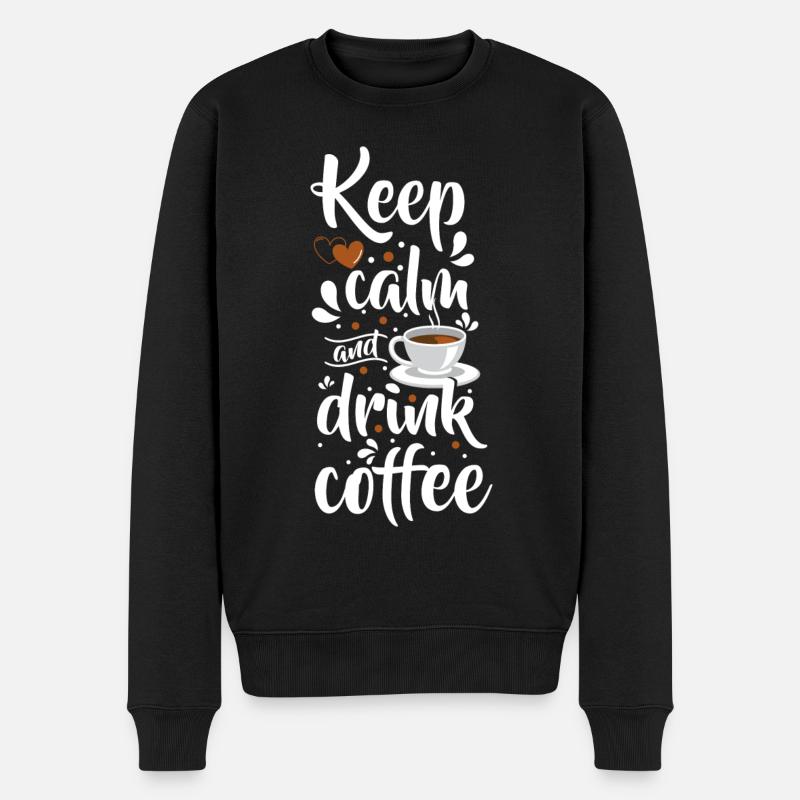 Espresso Kaffeeliebhaber Latte Macchiato - Männer Premium Bio Pullover - Schwarz