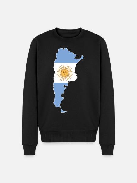 Argentina Wall Map Flag - Men's Premium Organic Jumper - black