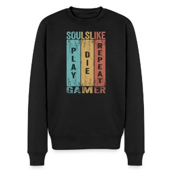 Play Die Repeat Soulslike Gamer - Männer Premium Bio Pullover - Schwarz - Vorne - Nico (187cm)