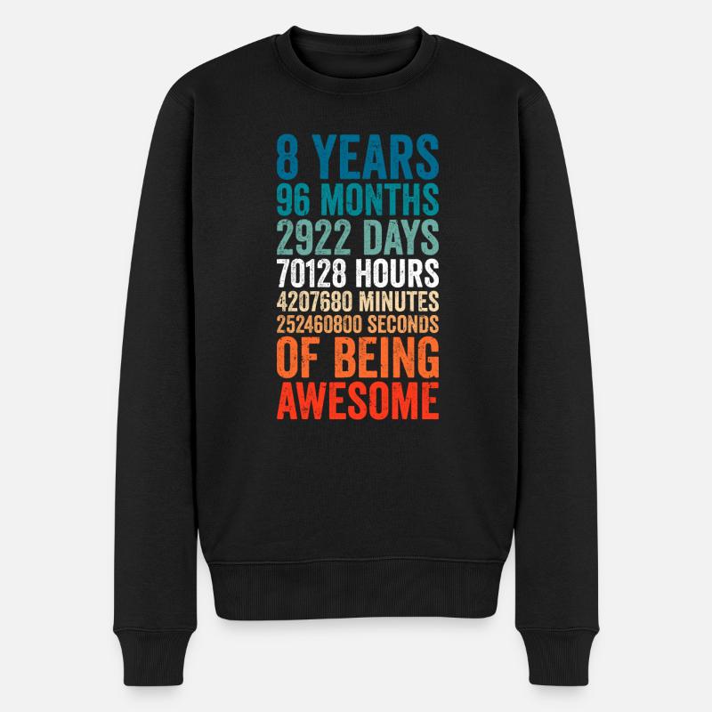 8th anniversary gift, 8th anniversary wedding gift - Men's Premium Organic Jumper - black