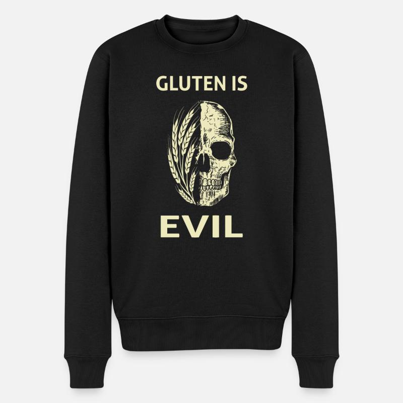 Gluten gluten Est Evil cœliaques - Pull Premium bio Homme - noir