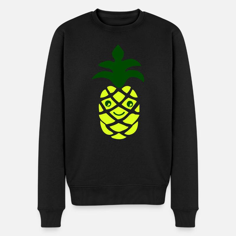 Ananas - Männer Premium Bio Pullover - Schwarz