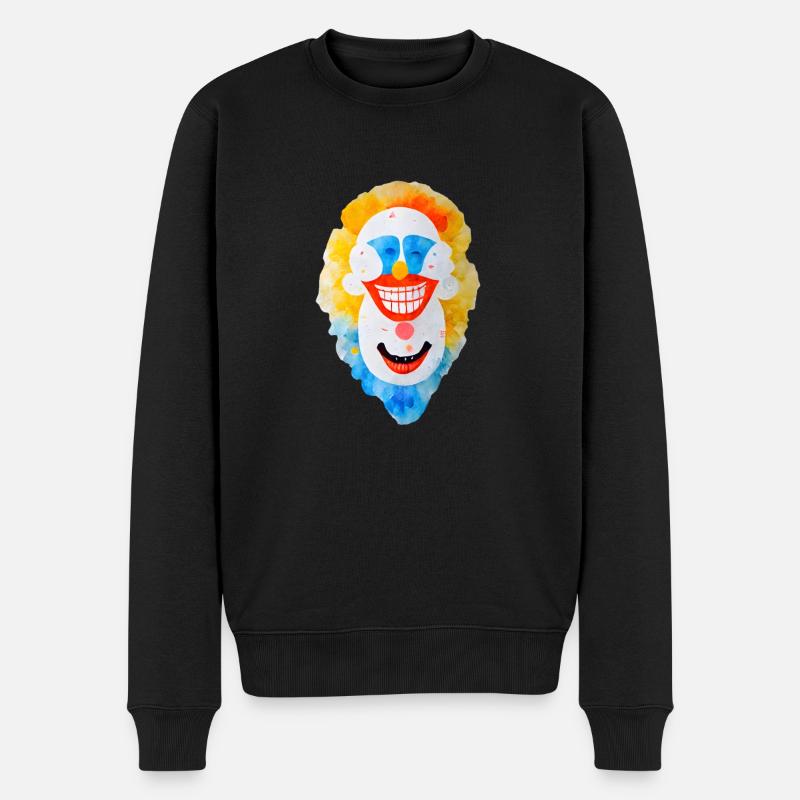ClownAbstrakt - Männer Premium Bio Pullover - Schwarz