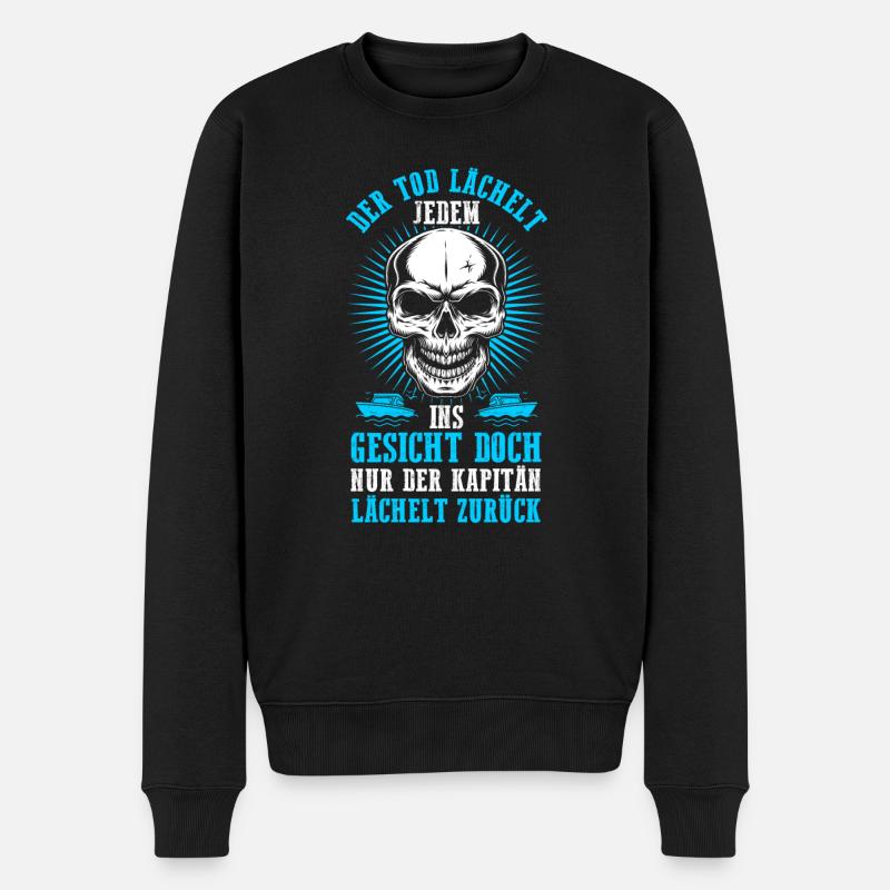 Kapitän Boot Bootfahren Geschenk - Männer Premium Bio Pullover - Schwarz
