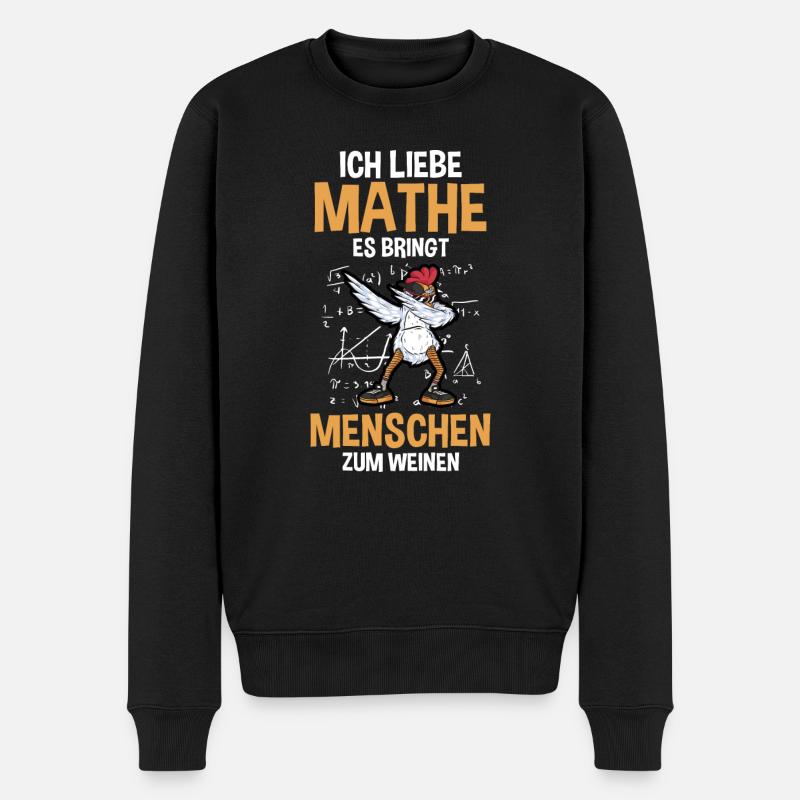 Mathematik Mathe Huhn - Männer Premium Bio Pullover - Schwarz
