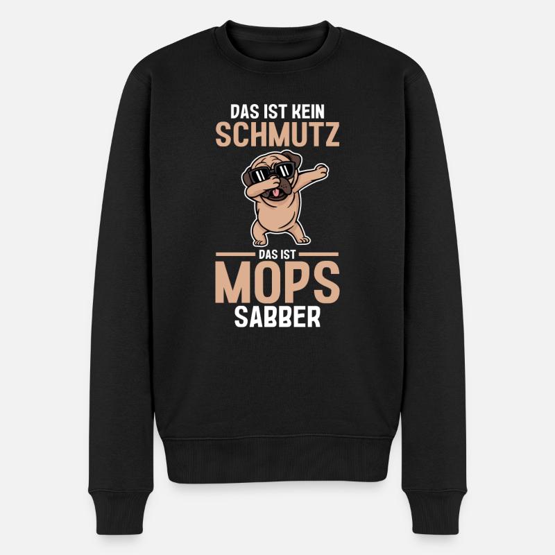 Hund Mops - Männer Premium Bio Pullover - Schwarz