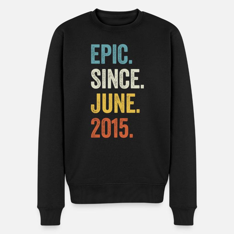 8. Geburtstag 8 Jahre Epic Since June 2015 - Männer Premium Bio Pullover - Schwarz