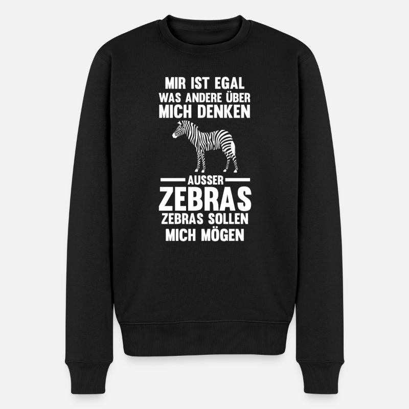 Zebra - Männer Premium Bio Pullover - Schwarz