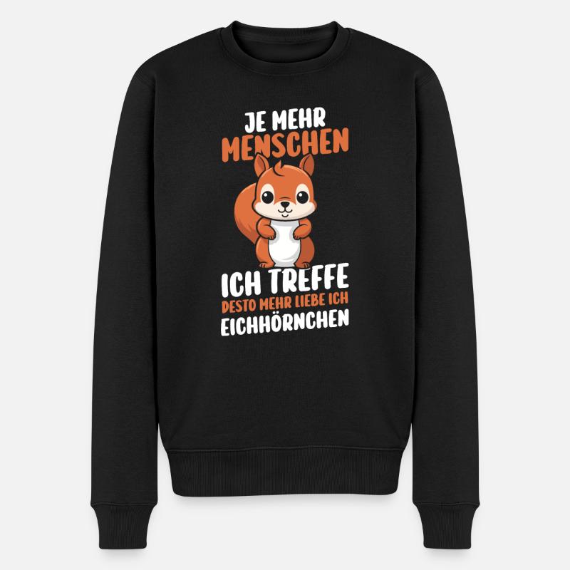 Eichhörnchen - Männer Premium Bio Pullover - Schwarz