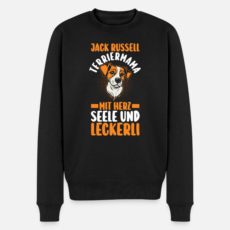 Hund Jacke Russell - Männer Premium Bio Pullover - Schwarz