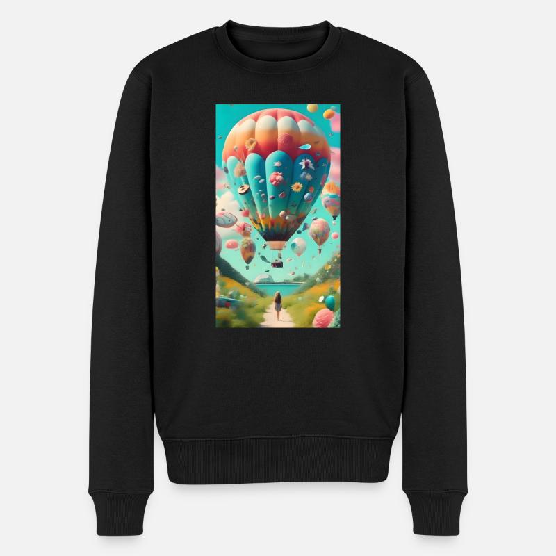 Ballon-Ballon - Männer Premium Bio Pullover - Schwarz