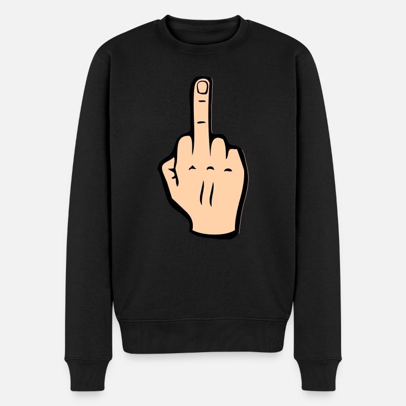 Mittelfinger - Männer Premium Bio Pullover - Schwarz