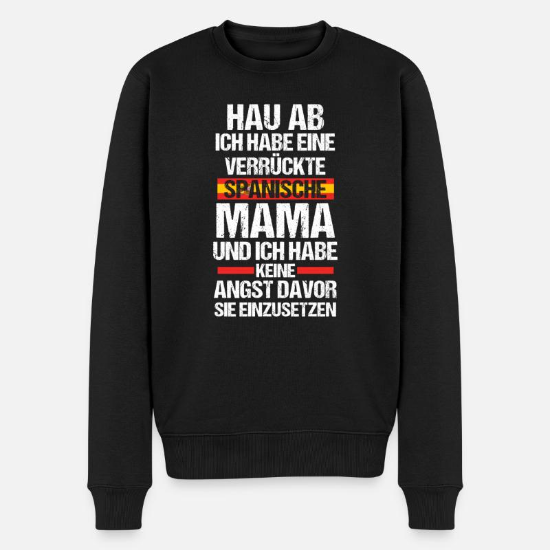 Spanier Mama Mutter Spanien - Männer Premium Bio Pullover - Schwarz