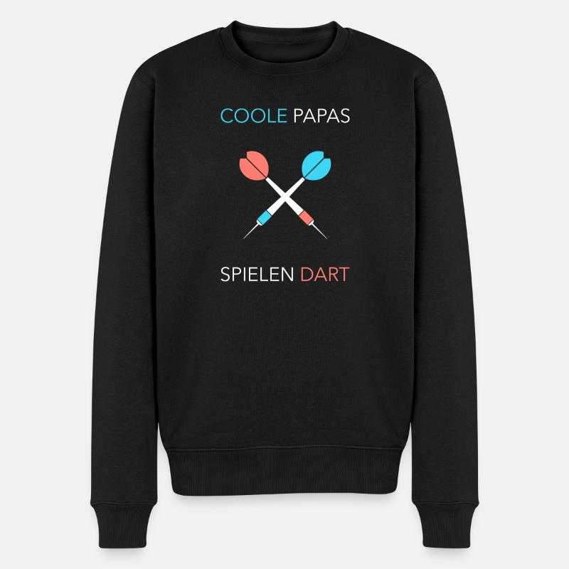 Coole Papas Spielen Dart - Männer Premium Bio Pullover - Schwarz