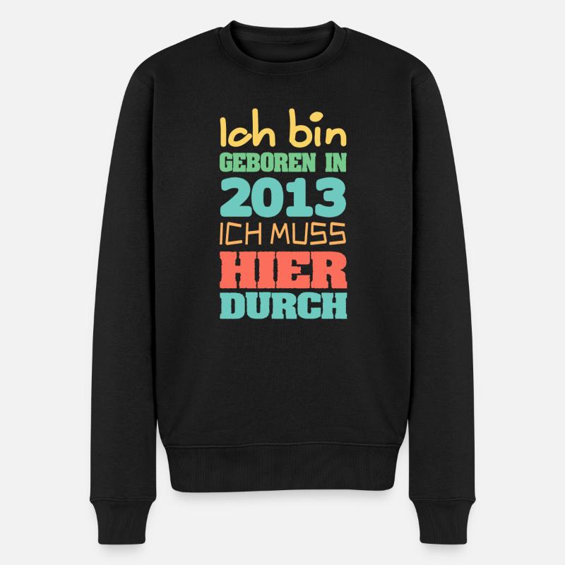 geboren 2013 - Männer Premium Bio Pullover - Schwarz