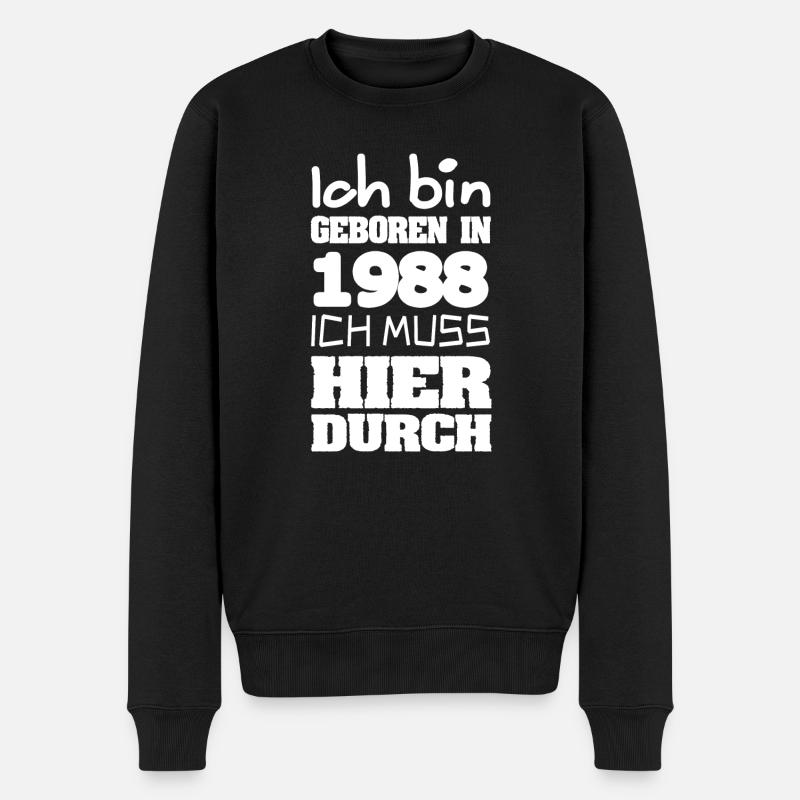 1988 - Männer Premium Bio Pullover - Schwarz