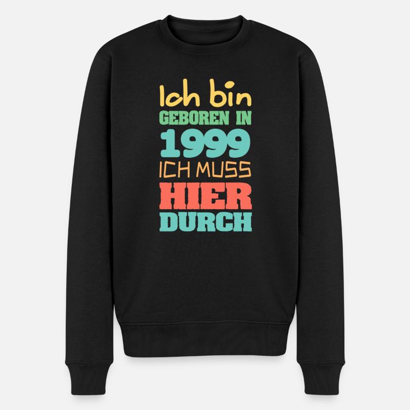 geboren 1999 - Männer Premium Bio Pullover - Schwarz