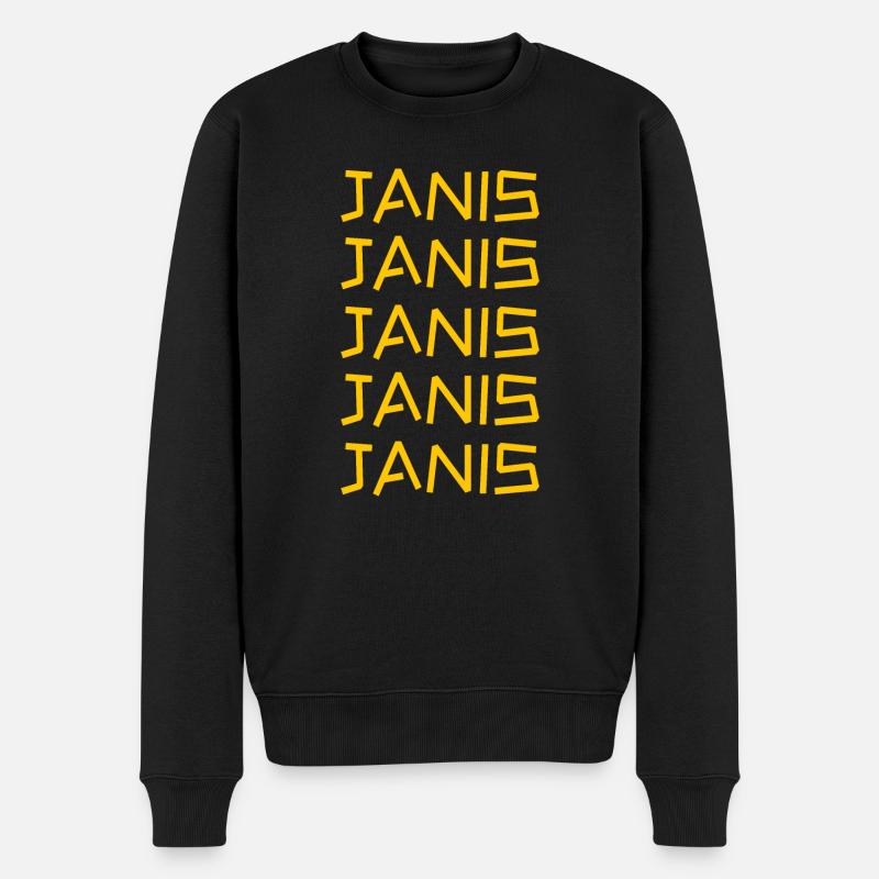 Vorname Janis - Männer Premium Bio Pullover - Schwarz