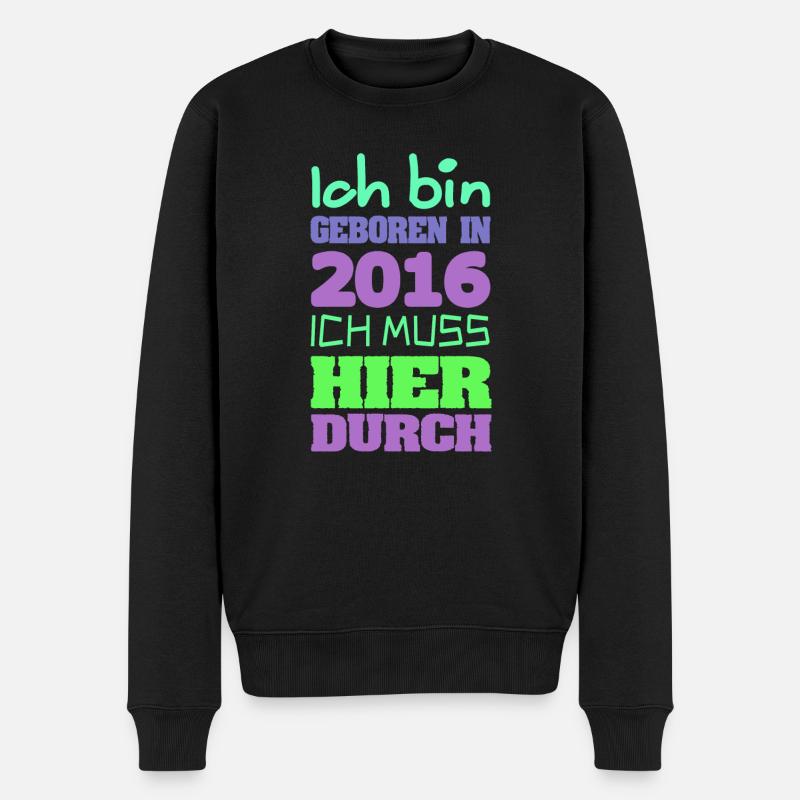 geboren 2016 - Männer Premium Bio Pullover - Schwarz