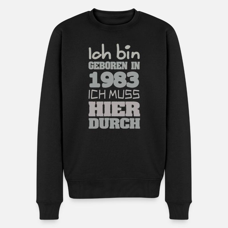 geboren 1983 - Männer Premium Bio Pullover - Schwarz