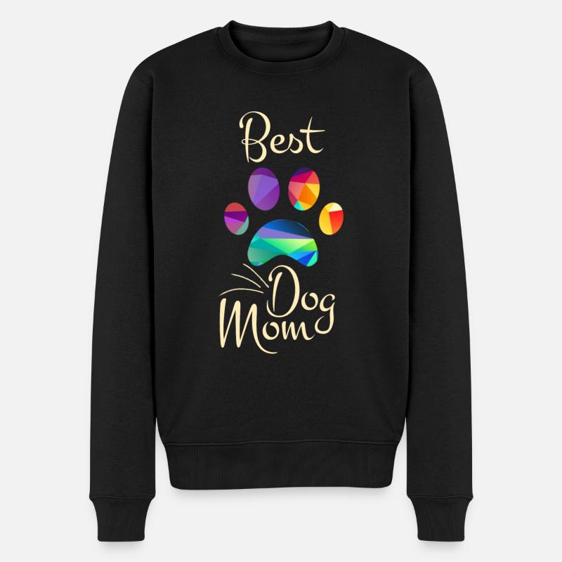 Best Dog Mom Funny Cool Dog Lover - Männer Premium Bio Pullover - Schwarz