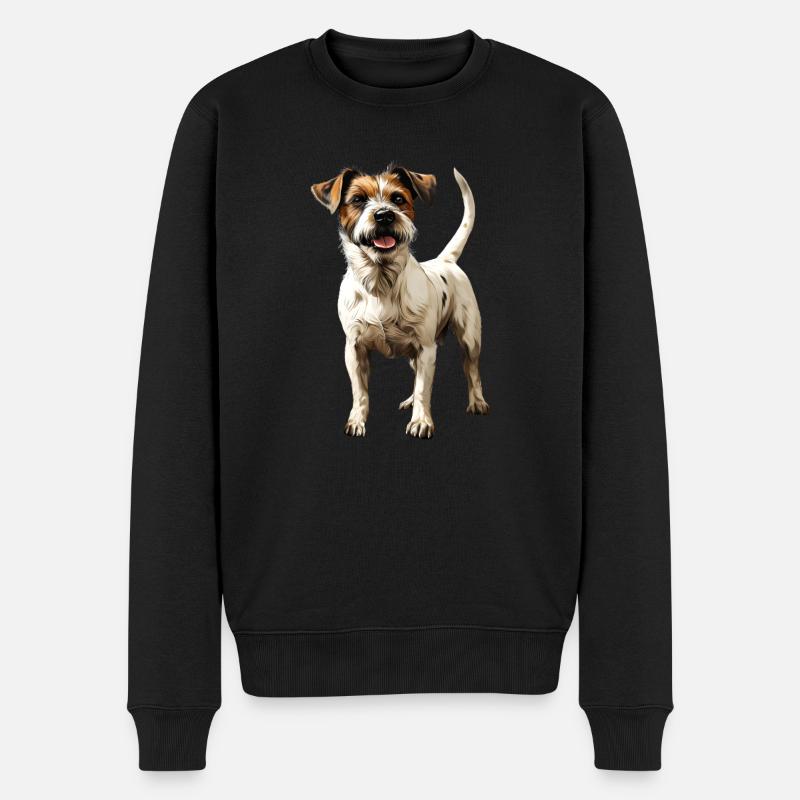 Jack Russel Terrier - Männer Premium Bio Pullover - Schwarz