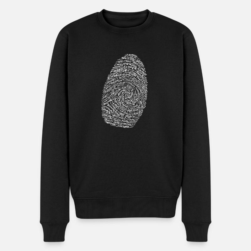 Empreintes digitales blanc - Pull Premium bio Homme - noir