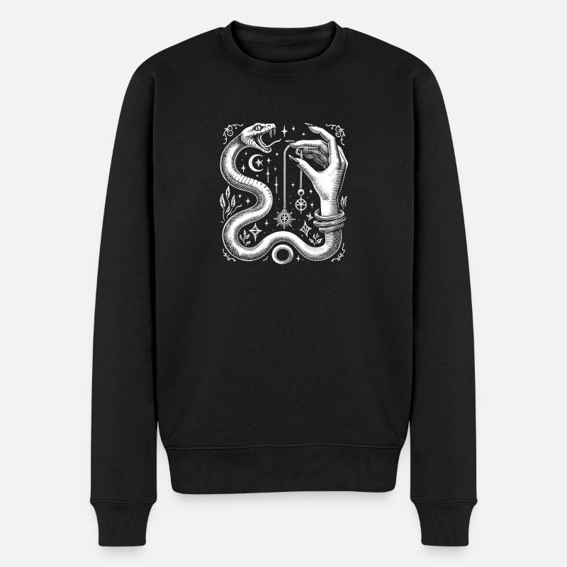 Schlangen-Divinator-Pendel - Männer Premium Bio Pullover - Schwarz