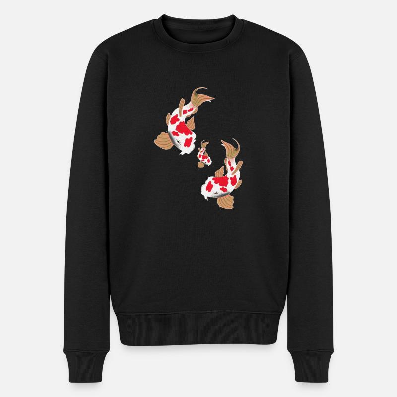 Koi Koikarpfen der besondere Fisch aus Japan - Männer Premium Bio Pullover - Schwarz