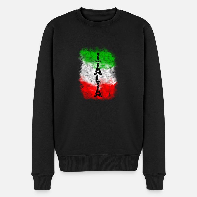 italia - Männer Premium Bio Pullover - Schwarz
