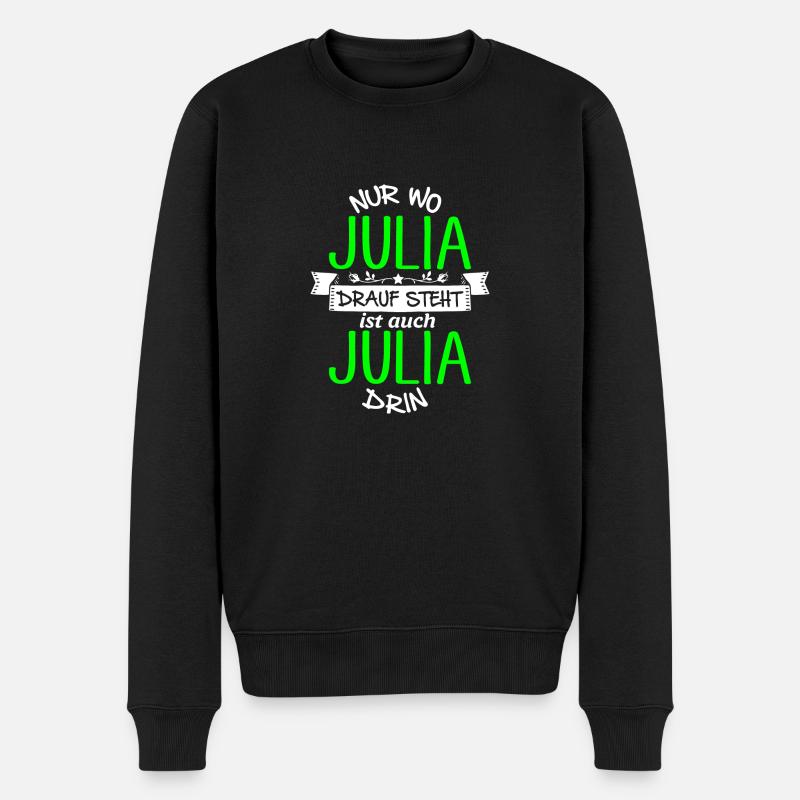 JULIA die Echte - Männer Premium Bio Pullover - Schwarz