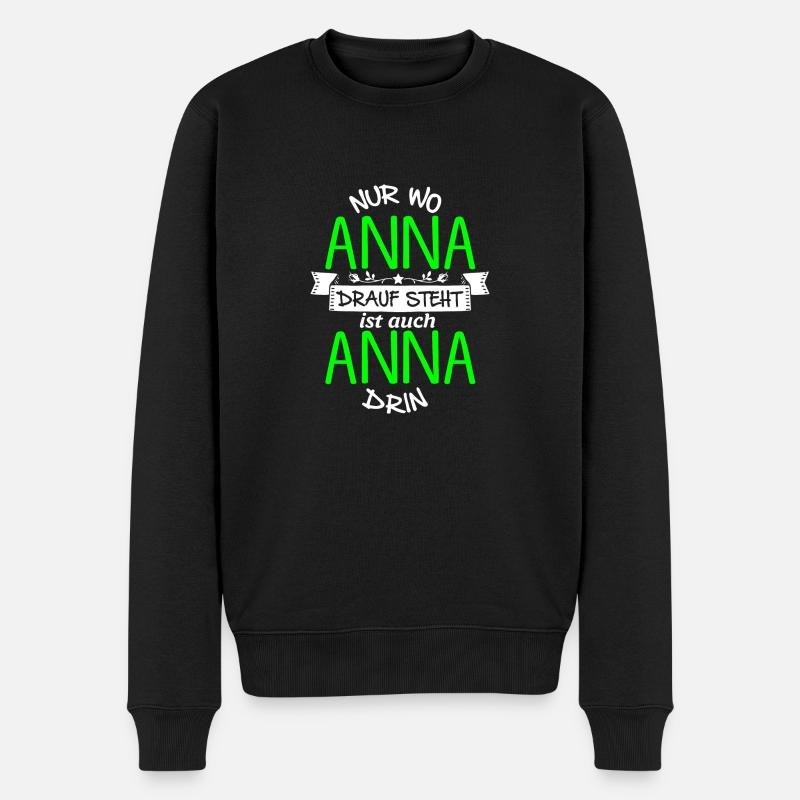 ANNA die Echte - Männer Premium Bio Pullover - Schwarz