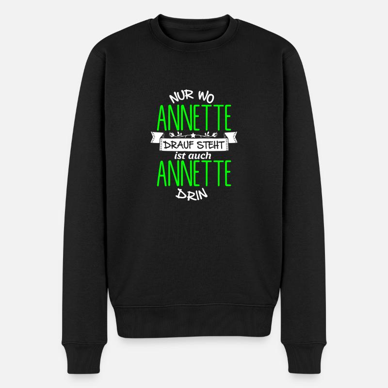 ANNETTE die Echte - Männer Premium Bio Pullover - Schwarz