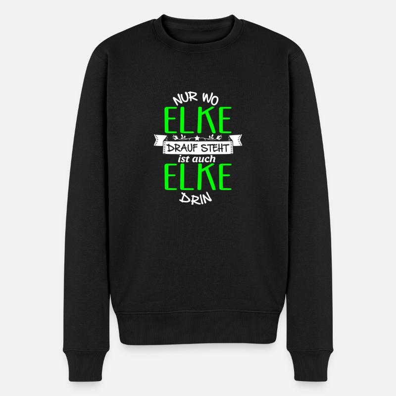 ELKE die Echte - Männer Premium Bio Pullover - Schwarz