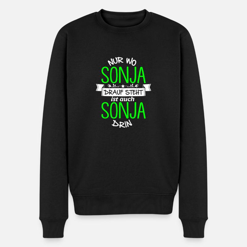 SONJA die Echte - Männer Premium Bio Pullover - Schwarz